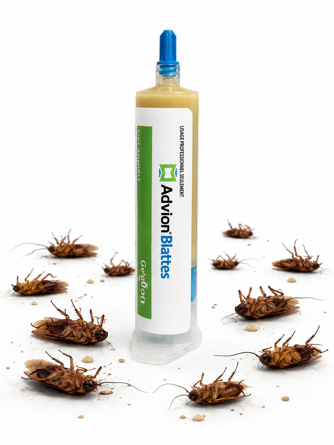 Seringue 30g Advion Gel Blattes Syngenta - Gel appat insecticide professionnel indoxacarbe 0,6% contre cafards et lepismes - AMM FR-2011-0001 TP18 - Effet cascade colonie
