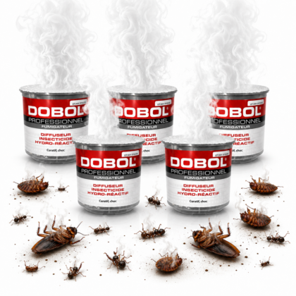 Pack de 5 Dobol Fumigateur Professionnel - Diffuseurs insecticide cyperméthrine 7,2% contre cafards, fourmis et insectes rampants