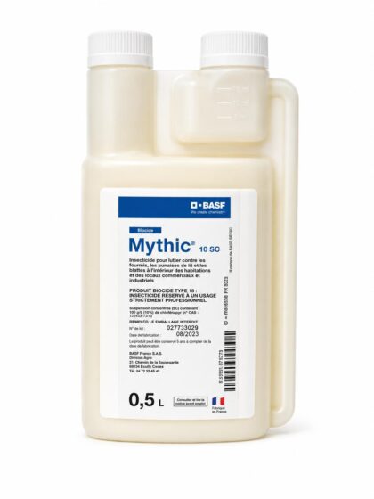 Flacon 500ml Mythic 10 SC BASF - Suspension concentre insecticide professionnel chlorfenapyr 10 pourcent contre punaises de lit fourmis et blattes - TP18 reserve usage professionnel