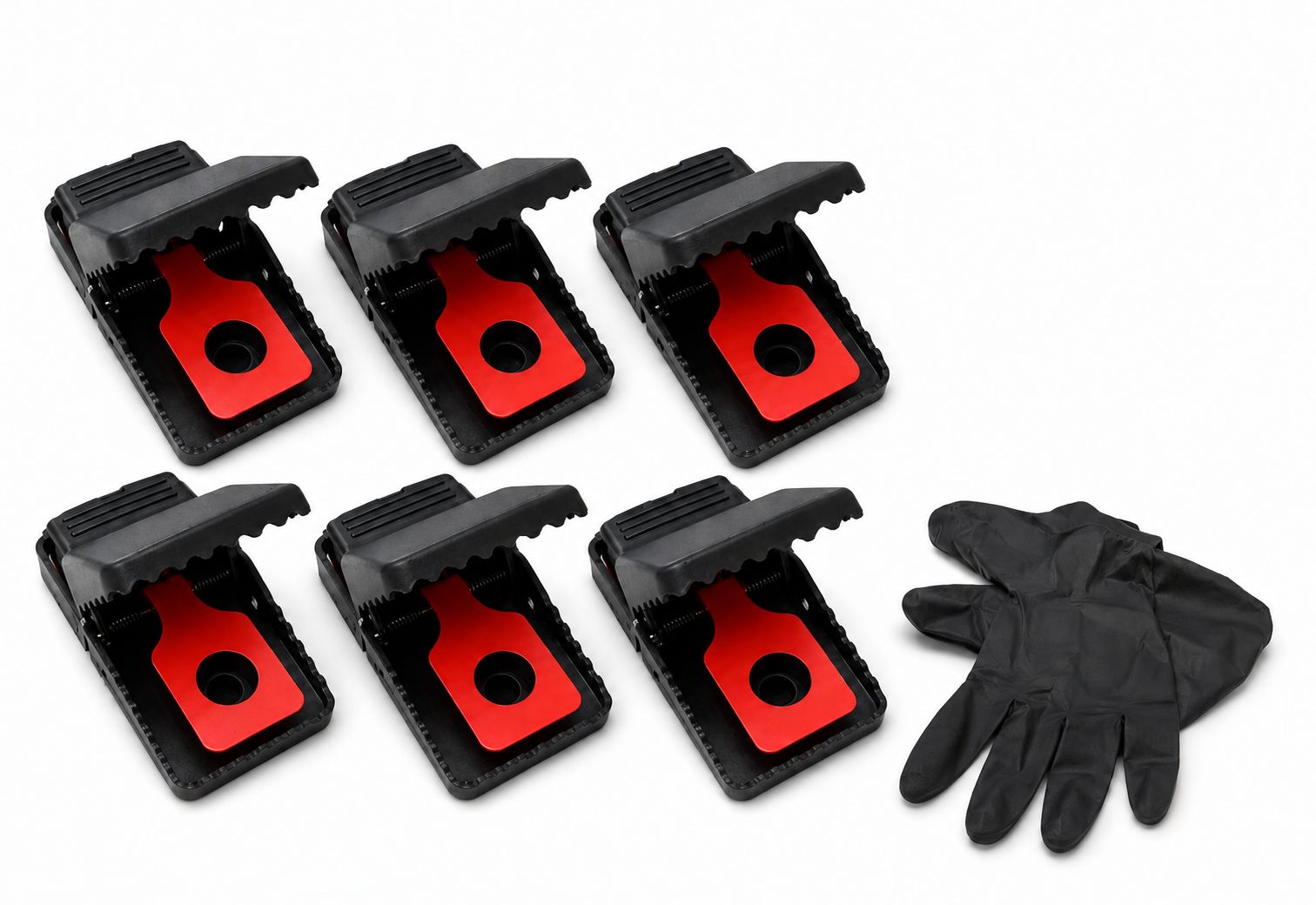 Pièges à Souris Mécaniques - Lot de 6 + Paire de Gants Nitrile