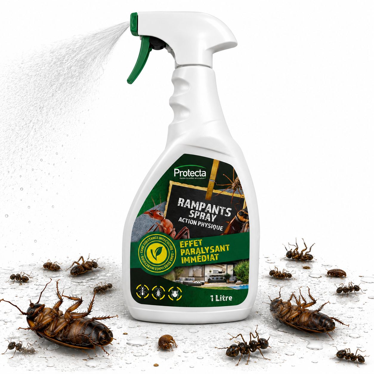 Protecta Rampants Spray 1 L — Action Physique Polymère (Sans Insecticide)